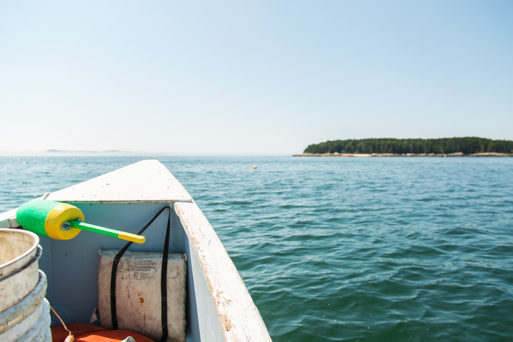 bow of lobster boat 